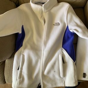 North Face Jacket White and Blue
